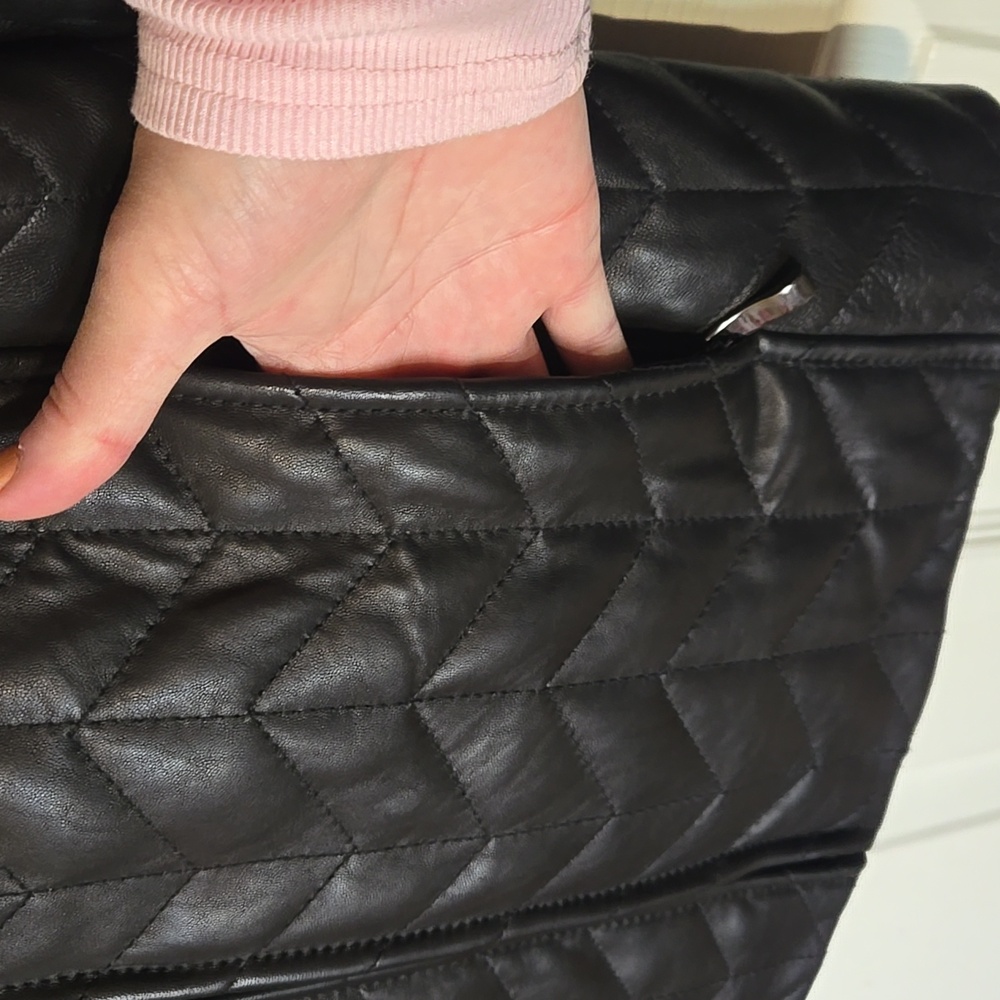 Worthington Genuine Lambskin Black Quilted Leather Jacket - SMALL - Picture 4 of 9